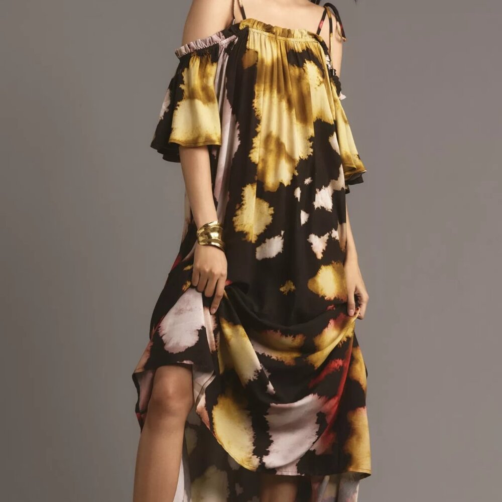 Anthropologie / Conditions Apply Printed Tie-Strap Kaftan